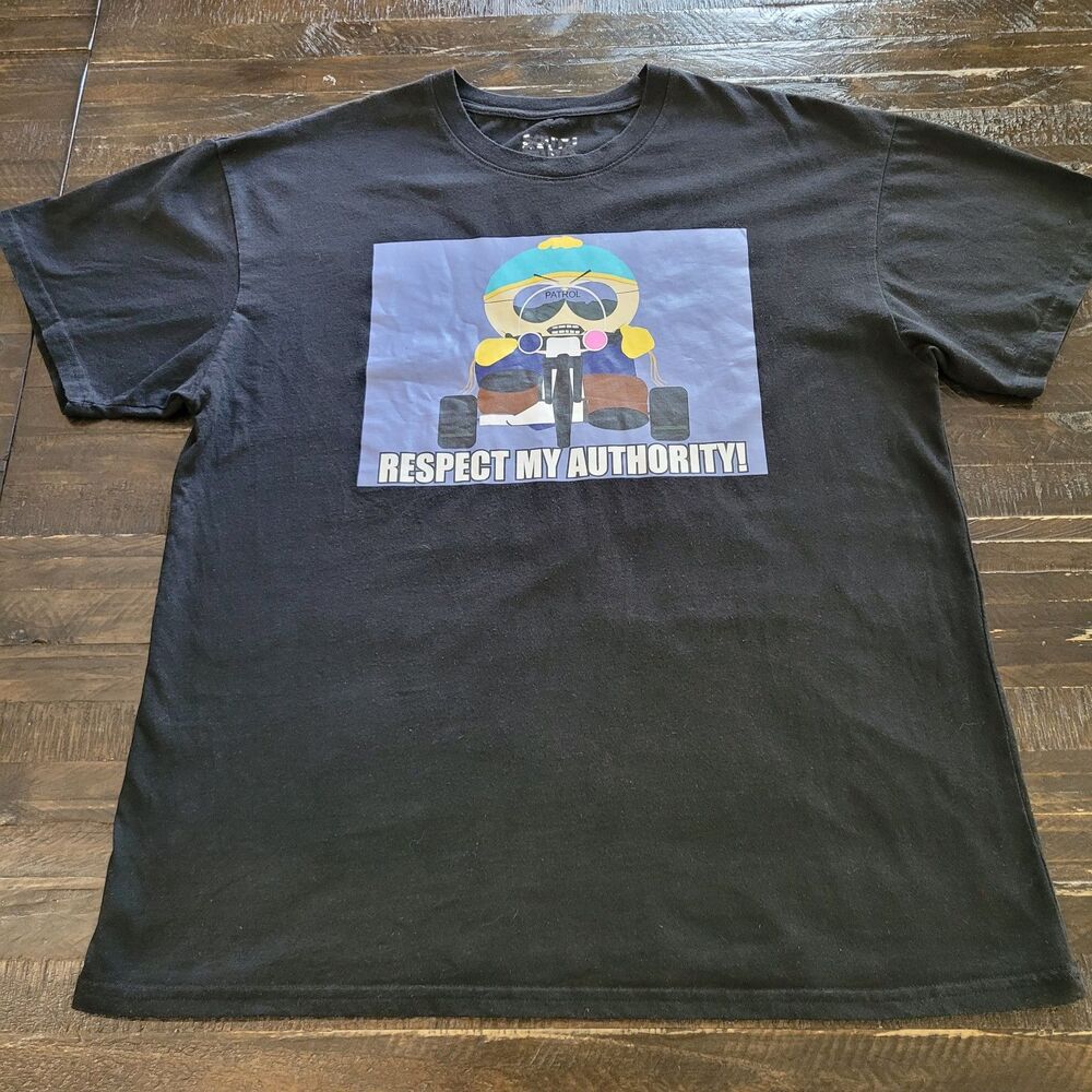 South Park “Respect My Authority!” Graphic Tee Black Men’s XL Comedy
